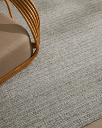Handwoven Puglia Rug Fox with chunky ivory and grey weave, fringe detail, 2m x 3m textured wool and polyester blend rug