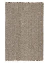 Handwoven Puglia Rug in taupe with chunky textured weave and fringe detail, 2m x 3m size