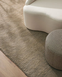 Plush chunky wool Valencia Rug in Cloud grey with textured weave and soft pile