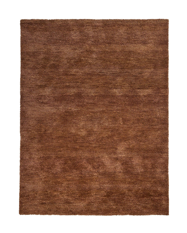 Plush chunky wool Weave Valencia Rug in toffee brown, soft and durable textured floor rug