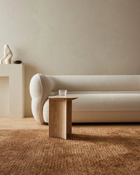Plush chunky wool Weave Valencia Rug in toffee brown with textured weave