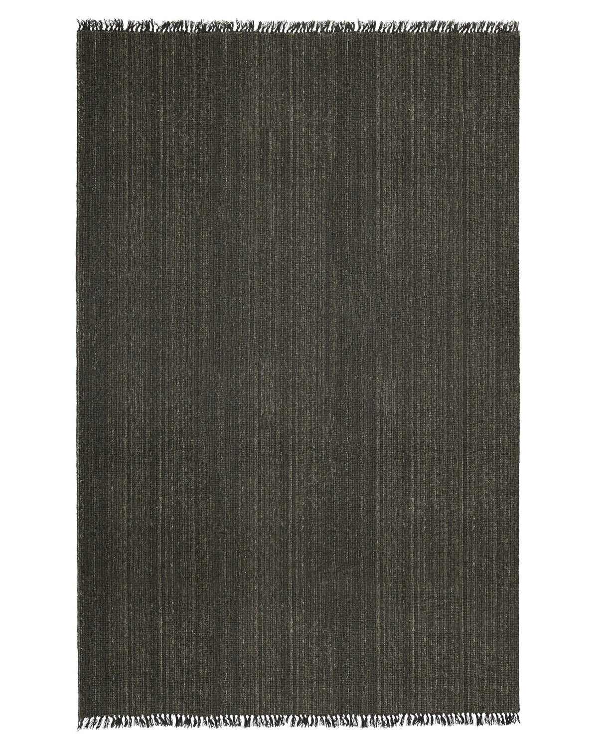 Handwoven Weave Puglia Rug in Pigeon with chunky multi-tone weave and fringe detail, 2m x 3m, soft plush texture