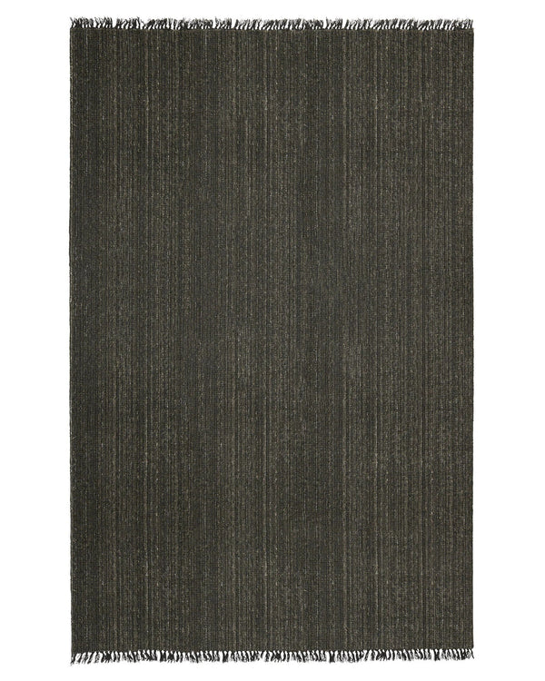 Handwoven Weave Puglia Rug in Pigeon with chunky multi-tone weave and fringe detail, 2m x 3m, soft plush texture