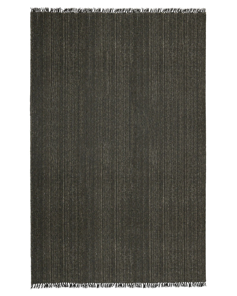 Handwoven Weave Puglia Rug in Pigeon with chunky multi-tone weave and fringe detail, 2m x 3m, soft plush texture