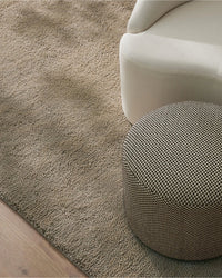 Soft plush Valencia Rug in Cloud color with chunky wool weave and textured design