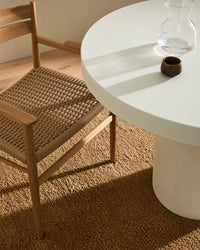 Plush chunky camel Valencia Rug made of 100% wool with rich texture and warm golden tones