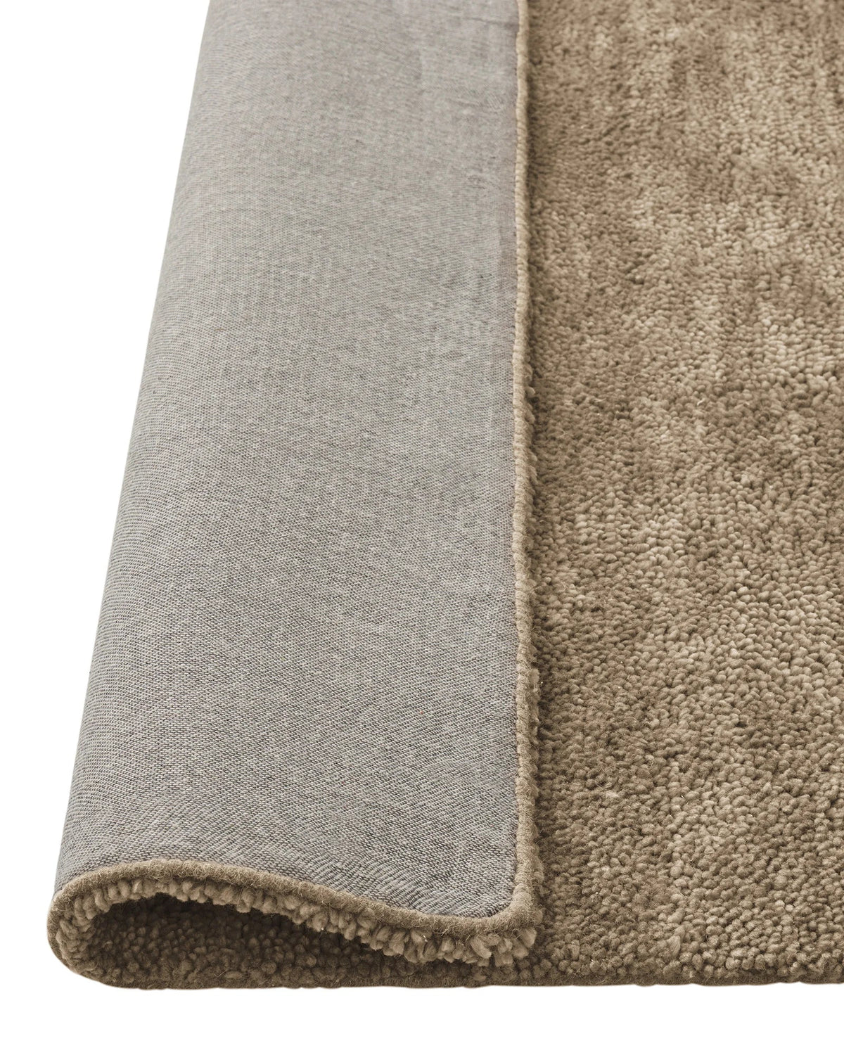Valencia Rug Latte plush chunky wool woven carpet in creamy beige tone