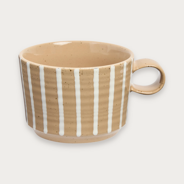 Robert Gordon Archive mug in Chalk stripes on a soft grey background