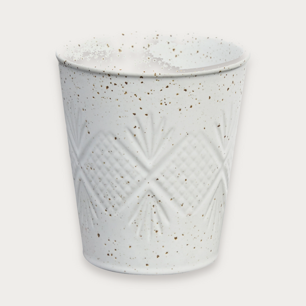 Robert Gordon Hardware Lane latte cups in white gloss on a soft grey background