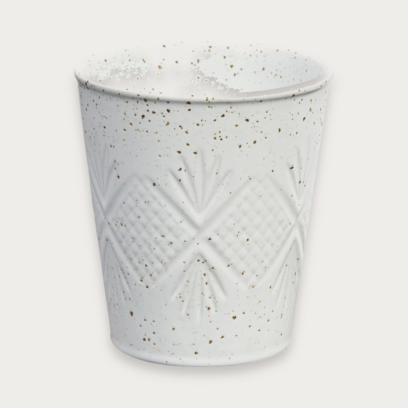 Robert Gordon Hardware Lane latte cups in white gloss on a soft grey background