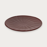Robert Gordon Hardware Lane 20cm plate in mulled burgundy on a soft grey background