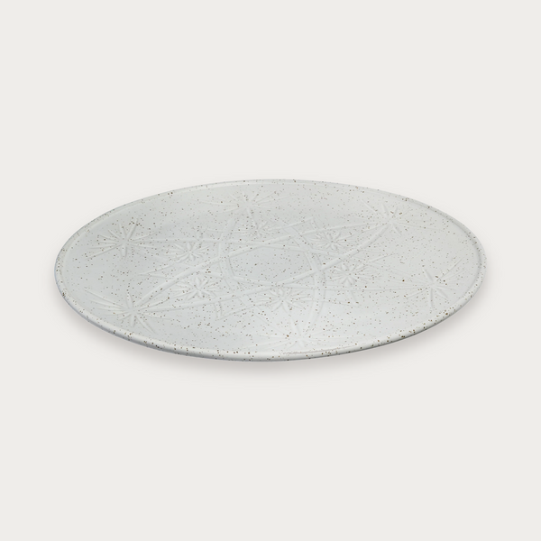Robert Gordon Hardware Lane 30cm plate in white gloss on a soft grey background