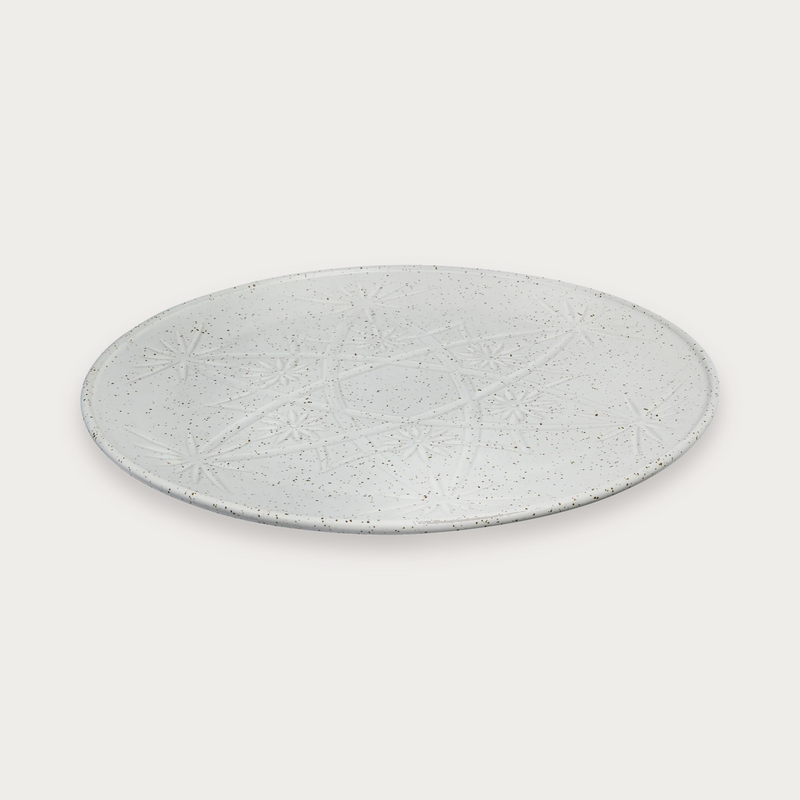 Robert Gordon Hardware Lane 30cm plate in white gloss on a soft grey background