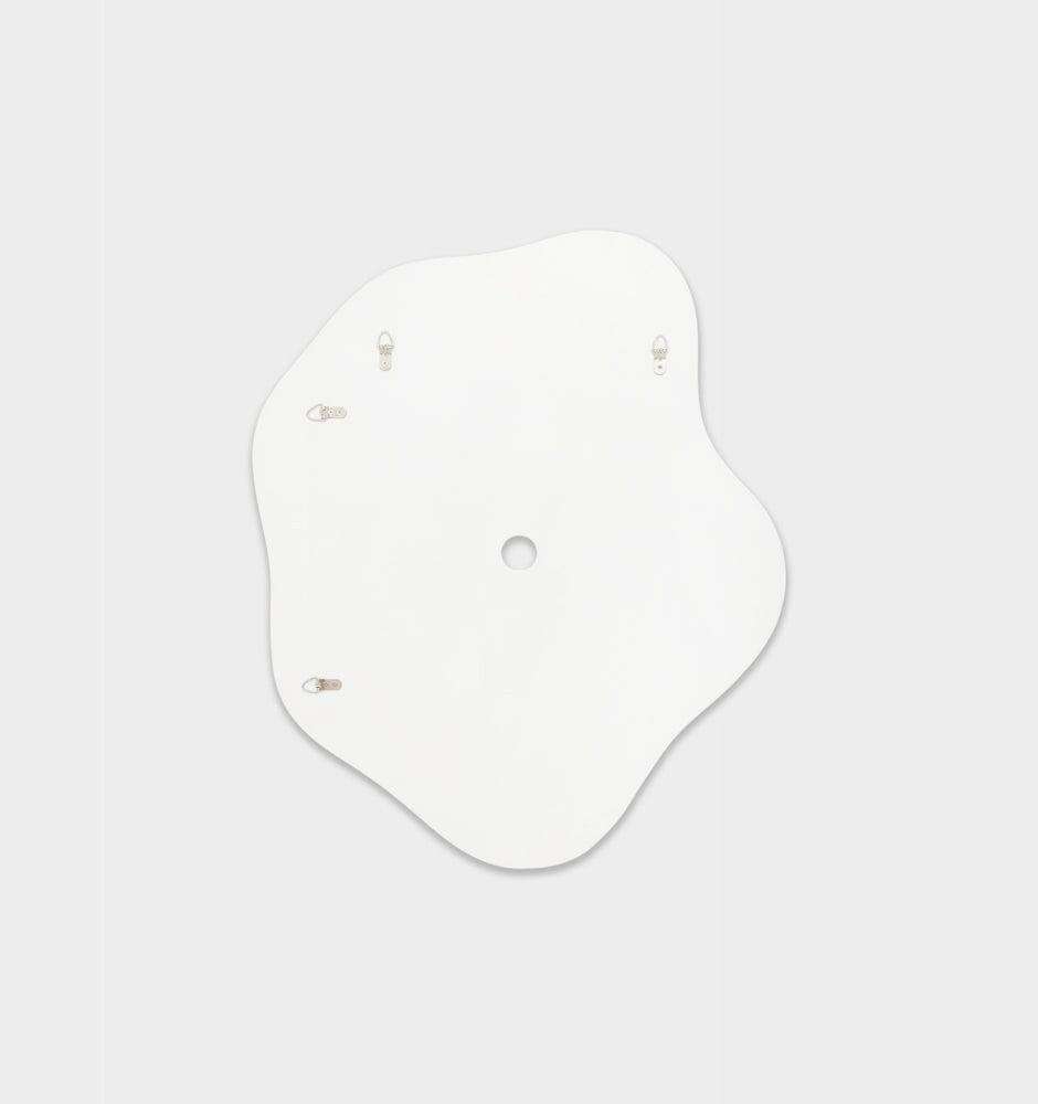 White Middle of Nowhere Rockpool Mirror with slim frame and organic contours, 75 x 90 cm