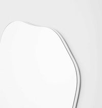 Middle of Nowhere Rockpool Mirror with slim white frame and organic contours, 75x90cm, store pick up only