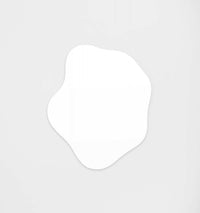 Middle of Nowhere Rockpool Mirror with bright white organic-shaped frame, 75 x 90 cm, slim and modern design