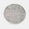 GlobeWest Tepih Neptune round dove grey hand-woven wool, silk, and cotton rug for indoor use