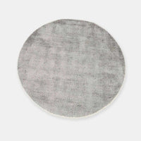 GlobeWest Tepih Neptune round dove grey hand-woven wool, silk, and cotton rug for indoor use
