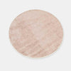 Round Dusty Rose GlobeWest Tepih Neptune rug made of wool, silk, and cotton, hand woven for indoor use.