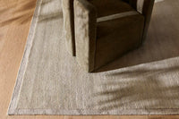 GlobeWest Bower Frame Rug - Cloud, styled in a room setting
