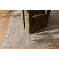GlobeWest Bower Frame Rug in Cloud color, hand-woven 100% wool area rug with simple border design under furniture.