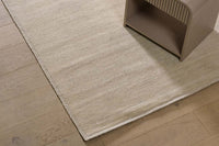 GlobeWest Bower Nora handwoven wool rug in Eggshell, soft chalky off-white
