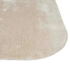 GlobeWest Tepih Curve Rug in sand color with soft hand-woven texture, indoor use, rounded corner design