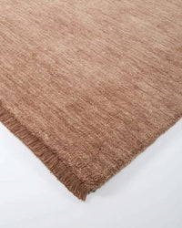 Baya Sandringham Floor Rug in Rosewood with hand-knotted wool pile and delicate fringed edges