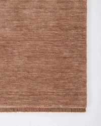 Baya Sandringham Floor Rug in rosewood, hand-knotted NZ wool with dense pile and delicate fringed edges