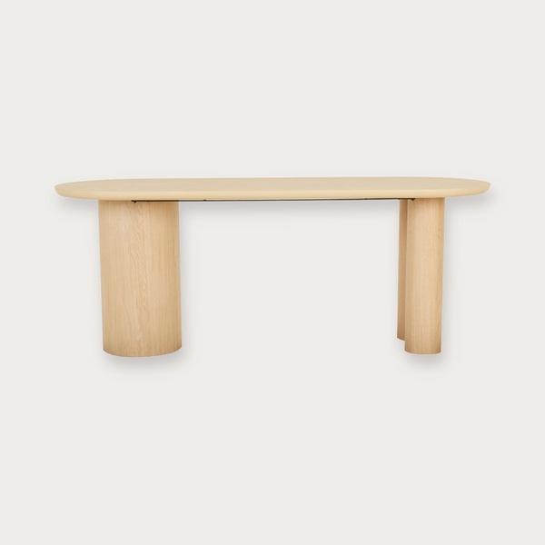 GlobeWest Seb Oval Desk - Oak