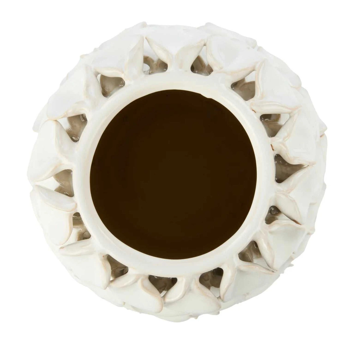 Flor Ceramic Handmade Vase medium white stoneware with scale-inspired texture and sculptural silhouette