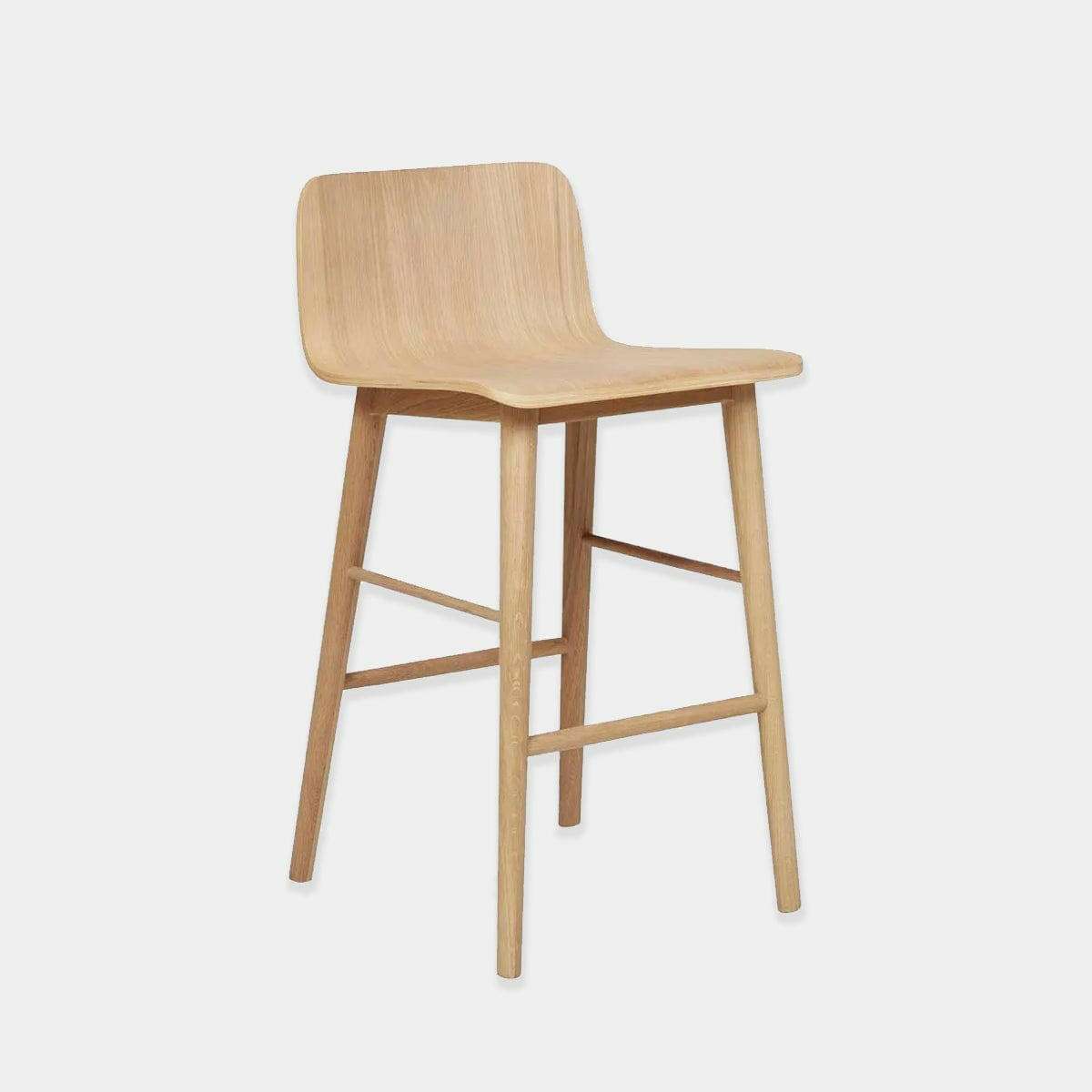 Globe West Sketch Tami Barstool in light oak with Scandinavian design and sturdy timber construction