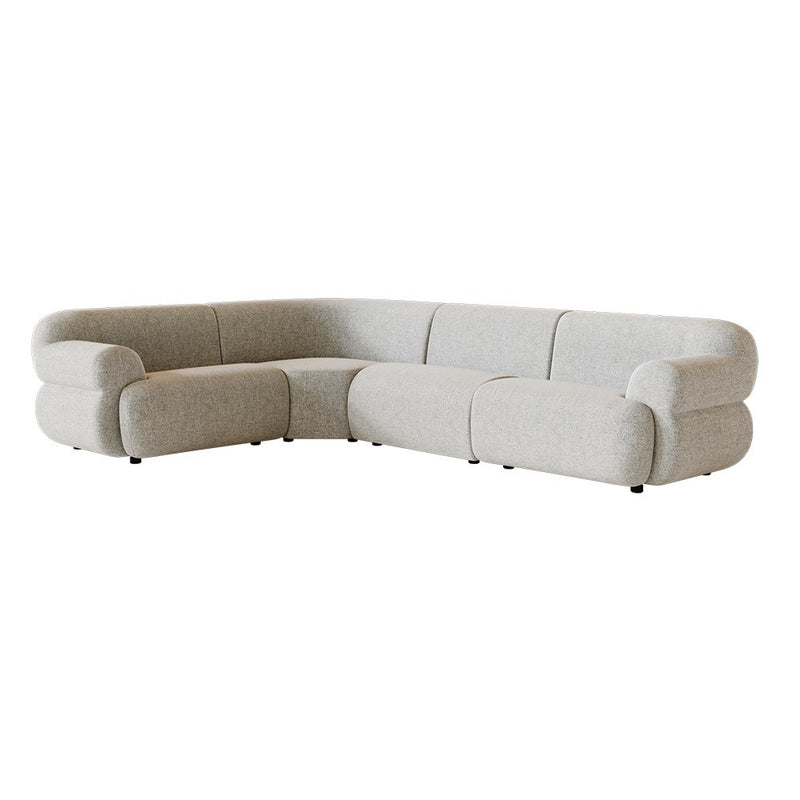 GlobeWest Juno Cloud 4-Seater Left L Shape Sofa in Moon Rock