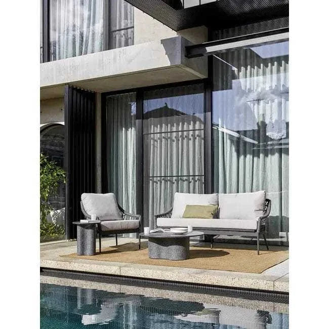 Globe West Coffee Tables Globe West Artie Outdoor Wave Coffee Table, Terracotta Speckle