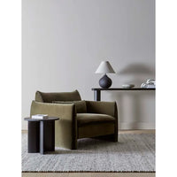 Sidney Peak Sofa Chair upholstered in caper velvet with plush cushioning and modern design
