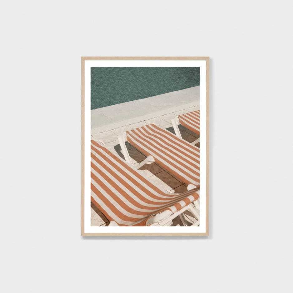 Middle of Nowhere Affordable Prints Middle of Nowhere Striped Sunloungers Print