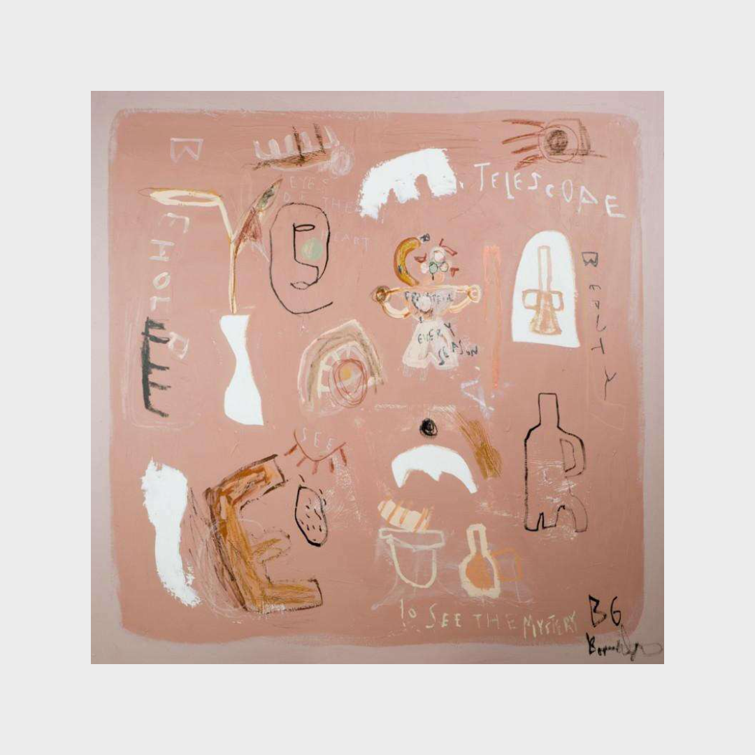 Bonnie Gray Limited Edition fine art print Telescope Beauty on textured cotton rag paper with 90s tropical colors and abstract shapes