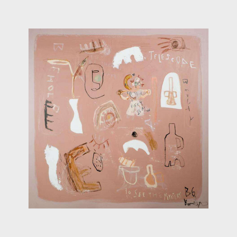 Bonnie Gray Limited Edition fine art print Telescope Beauty on textured cotton rag paper with 90s tropical colors and abstract shapes