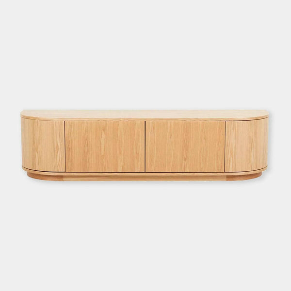 GlobeWest Oberon Crescent Entertainment Unit, Natural Ash | Norsu Interiors