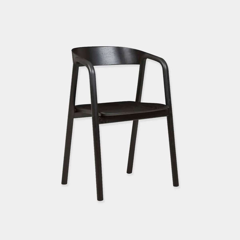 Globe West Dining Chairs Globe West Tolv Inlay Arm Chair, Black