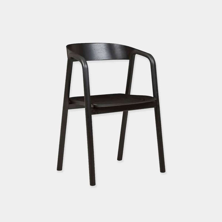 Globe West Dining Chairs Globe West Tolv Inlay Arm Chair, Black