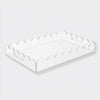 norsu Studio scalloped edge clear Perspex rectangle tray with handles, large and durable for serving and organizing