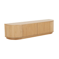GlobeWest Oberon Crescent Entertainment Unit - Natural Ash