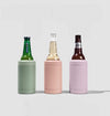 Beysis Drinks Cooler in mauve keeping bottles cold with vacuum insulation and built-in bottle opener