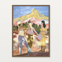 Marcia Priestley Boots + Banter fine art canvas print with Mocha Stained Timber float frame