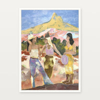 Marcia Priestley Boots + Banter fine art canvas print with White Stained Timber float frame