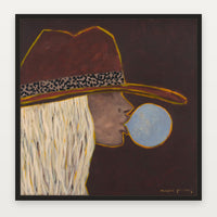 Marcia Priestley Bubble fine art canvas print with Black Stained Timber float frame