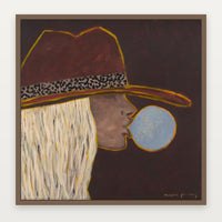 Marcia Priestley Bubble fine art canvas print with Mocha Stained Timber float frame