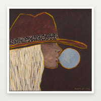 Marcia Priestley Bubble fine art canvas print with White Stained Timber float frame
