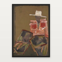 Marcia Priestley Chaps Rodeo fine art canvas print with Black Stained Timber float frame